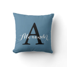 Niagara Ocean Denim Blue Solid Colour Monogram