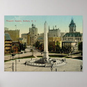 Niagara Square, Buffalo, NY Vintage Poster