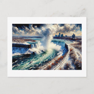 Niagara Winter Waterfall,  Postcard