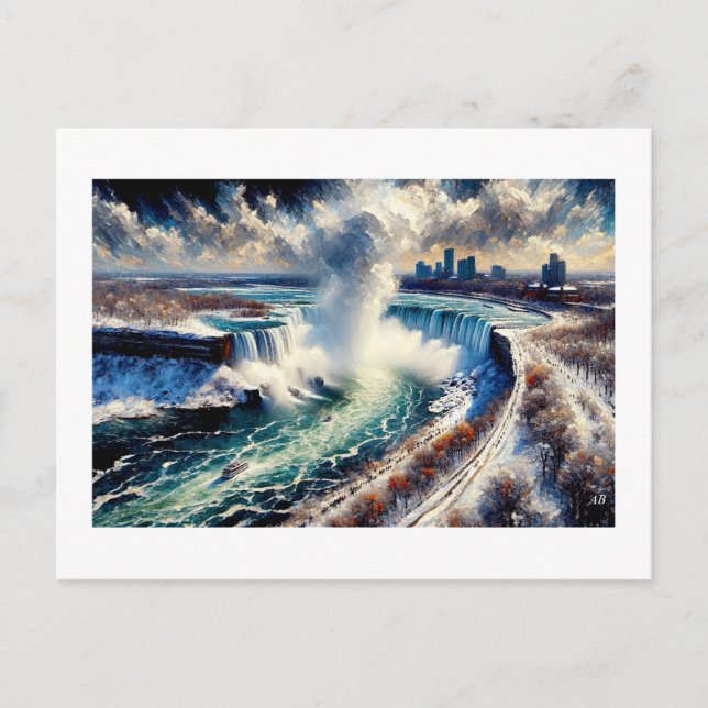 Niagara Winter Waterfall,  Postcard (Front)