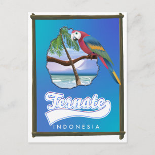 Nias Island Indonesia travel map  Invitation Postcard