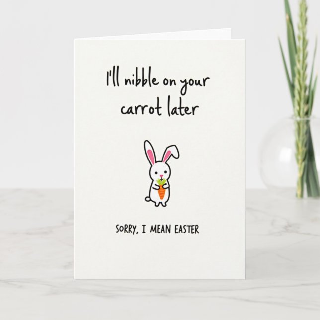 Nibble Carrot Funny Easter Card (Front)
