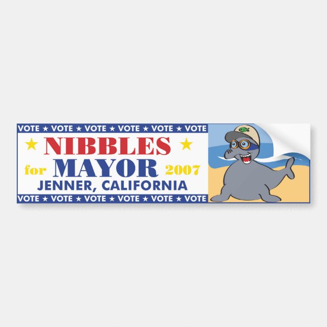 Nibbles for Mayor Bumper Sticker (Front)