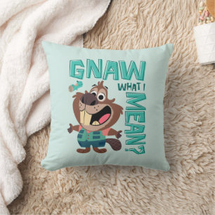 Nibbles Maplestick - Gnaw What I Mean? Throw Pillow