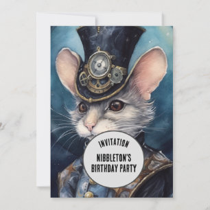 Nibbleton Steampunk Animal Custom name Invitation