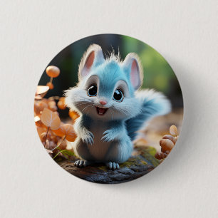 Nibbly - the blue squirrel 2 inch round button