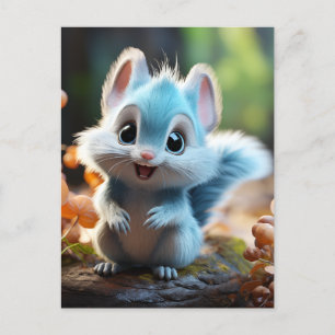 Nibbly - the blue squirrel postcard