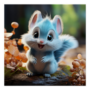 Nibbly - the blue squirrel poster