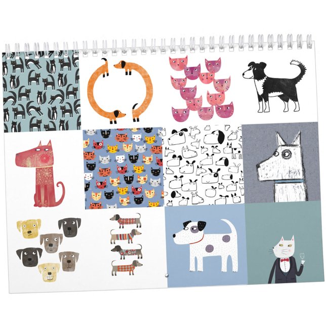 Nic Squirrell Calendrier des chats et des chiens (Fun Cats and Dogs calendar with original art by NIc Squirrell)