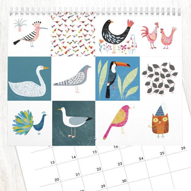 Nic Squirrell Quirky Birds Calendrier (Quirky Birds calendar with original bird art by Nic Squirrell)
