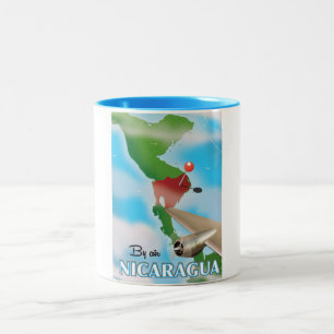 Nicaragua By Air vacation poster Two-Tone Coffee Mug
