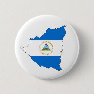 nicaragua country flag map shape symbol 2 inch round button