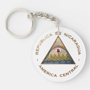Nicaragua country flag symbol emblem coat arms emb keychain