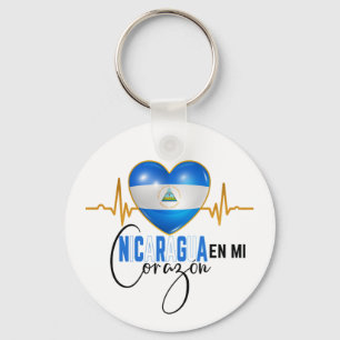 Nicaragua En mi Corazon Nicaraguan Pride  Keychain
