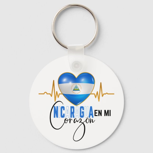 Nicaragua En mi Corazon Nicaraguan Pride  Keychain (Front)