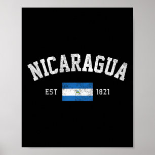 Nicaragua Est. 1821 Nicaraguan Flag Independence D Poster