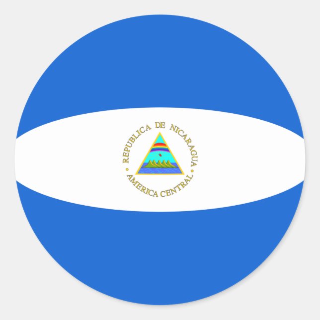 Nicaragua Fisheye Flag Sticker (Front)