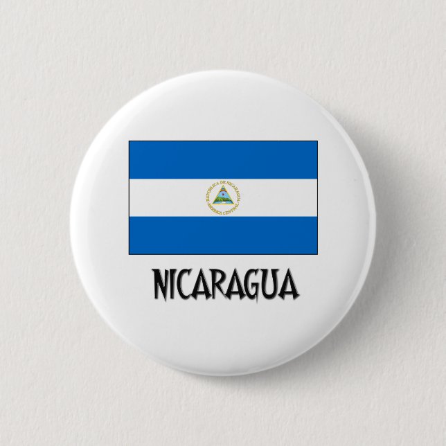 Nicaragua Flag 2 Inch Round Button (Front)