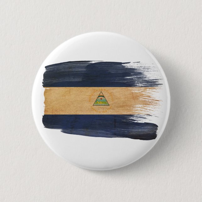 Nicaragua Flag 2 Inch Round Button (Front)