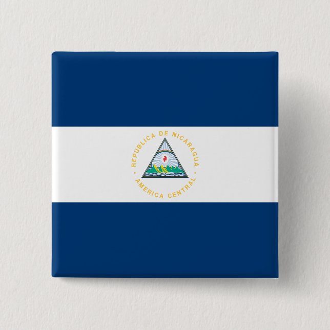 Nicaragua Flag 2 Inch Square Button (Front)