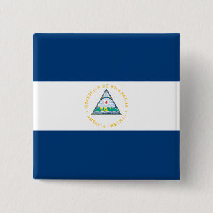 Nicaragua Flag 2 Inch Square Button