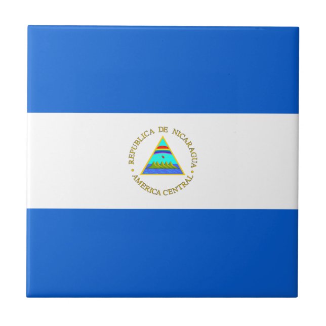 Nicaragua Flag Ceramic Tile (Front)