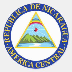 NICARAGUA -  flag/emblem/coat of arms/symbol Classic Round Sticker