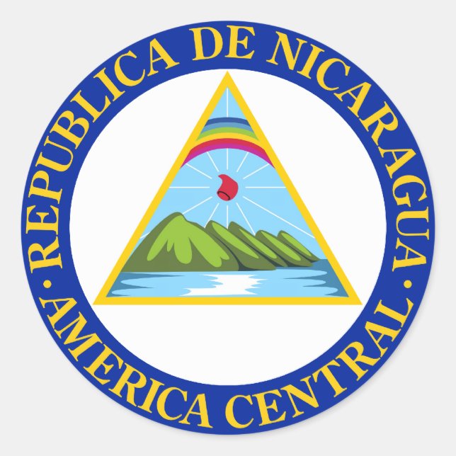 NICARAGUA -  flag/emblem/coat of arms/symbol Classic Round Sticker (Front)