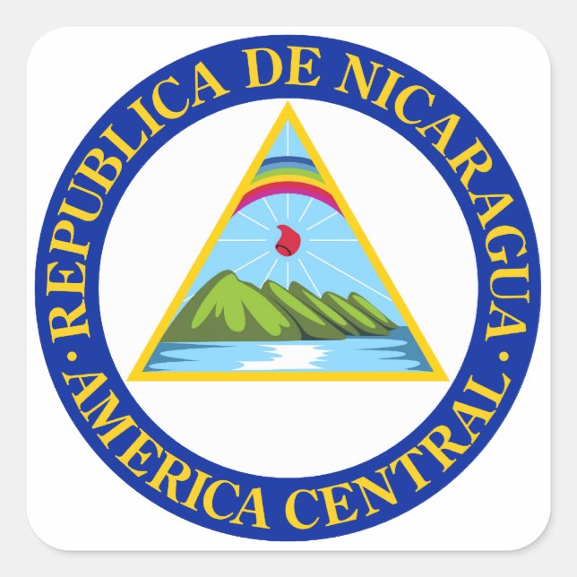 NICARAGUA -  flag/emblem/coat of arms/symbol Square Sticker (Front)