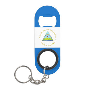 Nicaragua flag keychain bottle opener