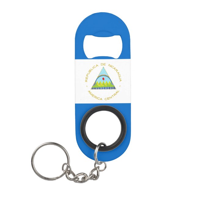 Nicaragua flag keychain bottle opener (Front)