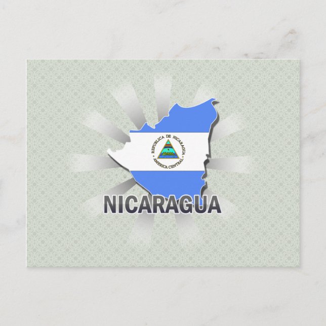 Nicaragua Flag Map 2.0 Postcard (Front)