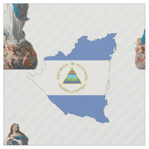 Nicaragua Flag Map and Immaculate Conception Fabric