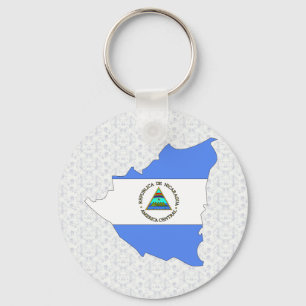 Nicaragua Flag Map full size Keychain