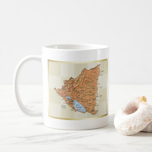 Nicaragua Flag + Map Mug (With Donut)