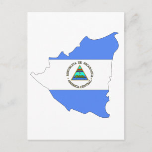 Nicaragua flag map postcard