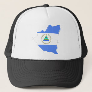 Nicaragua Flag Map Trucker Hat