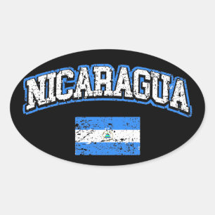 Nicaragua Flag Oval Sticker