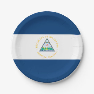 Nicaragua Flag Paper Plate