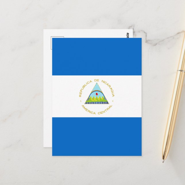 Nicaragua flag postcard (Front/Back In Situ)