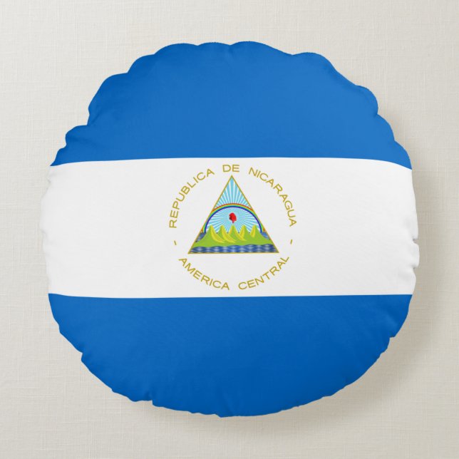 Nicaragua Flag Round Pillow (Front)