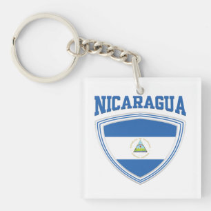 Nicaragua Flag Shield Keychain