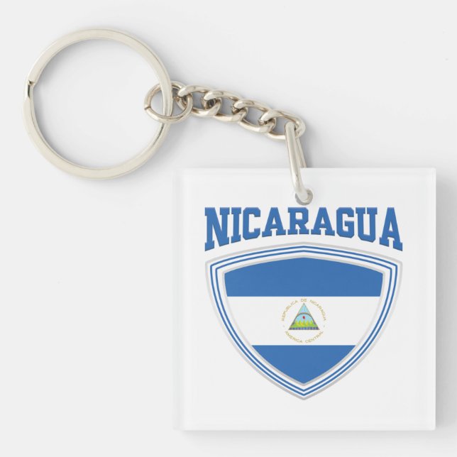 Nicaragua Flag Shield Keychain (Front)