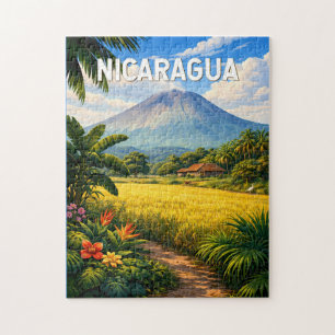 Nicaragua Illustration Travel Art Vintage Jigsaw Puzzle