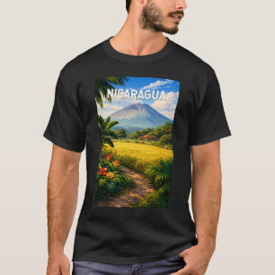 Nicaragua Illustration Travel Art Vintage T-Shirt