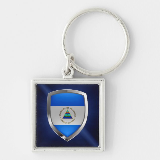 Nicaragua Metallic Emblem Keychain (Front)