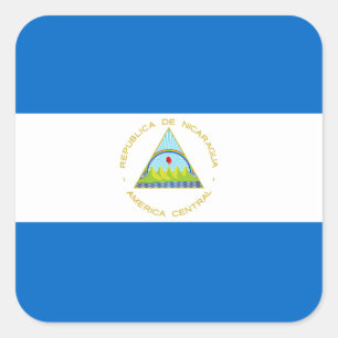 Nicaragua National World Flag Square Sticker