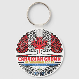 Nicaragua Nicaraguan Canadian Canada Tree Roots Keychain