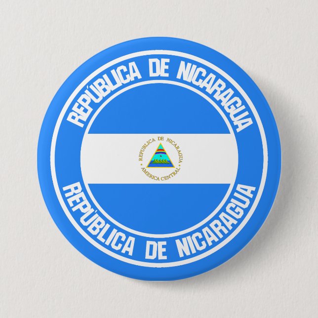 Nicaragua Round Emblem 3 Inch Round Button (Front)