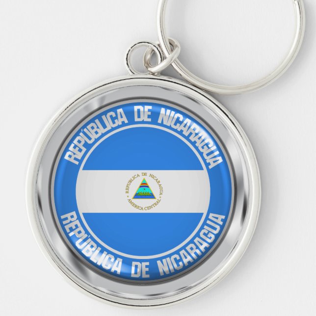 Nicaragua Round Emblem Keychain (Front)